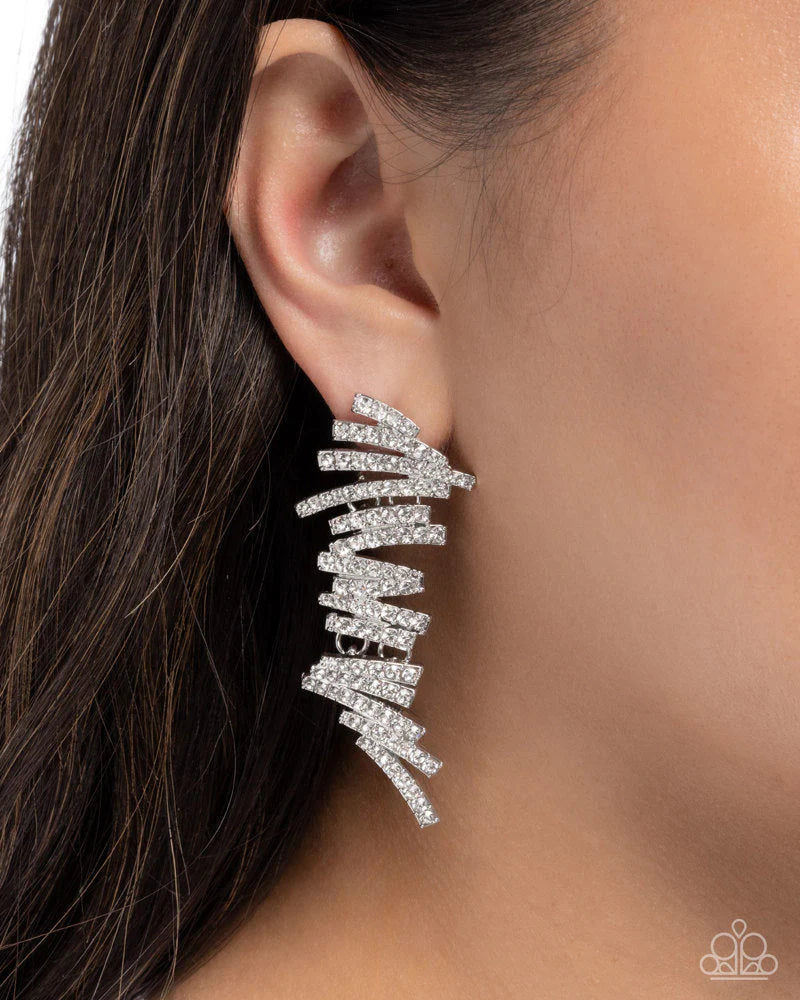 Scattered Surety White Post Earrings