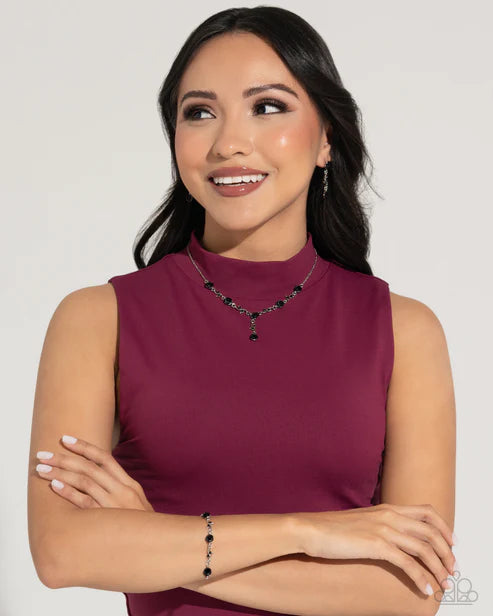 Rose Without Saying Black Necklace