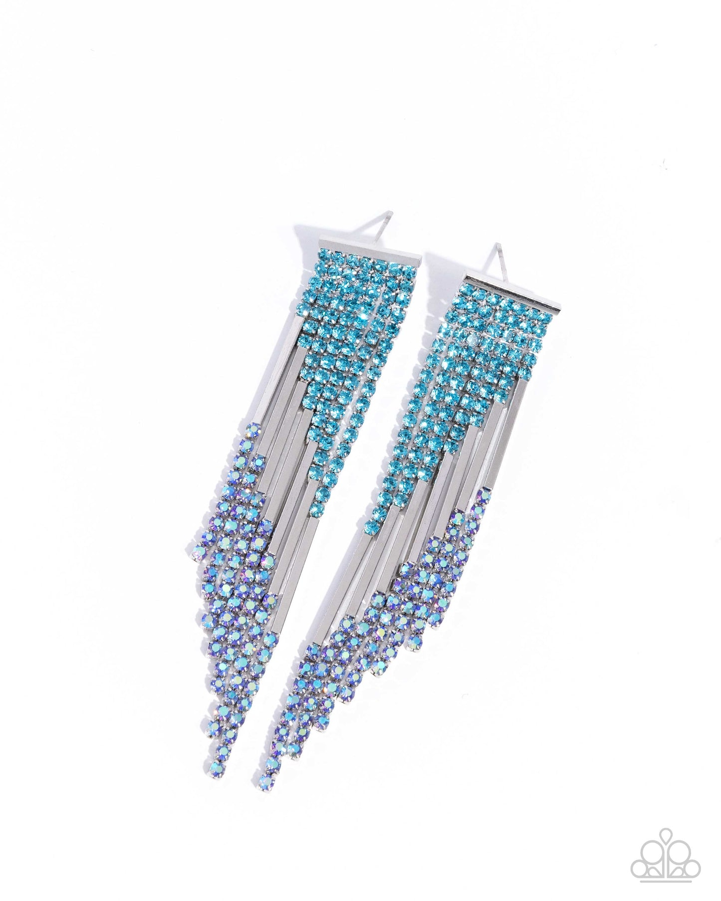 Careless Cascade - Blue or Silver Earrings