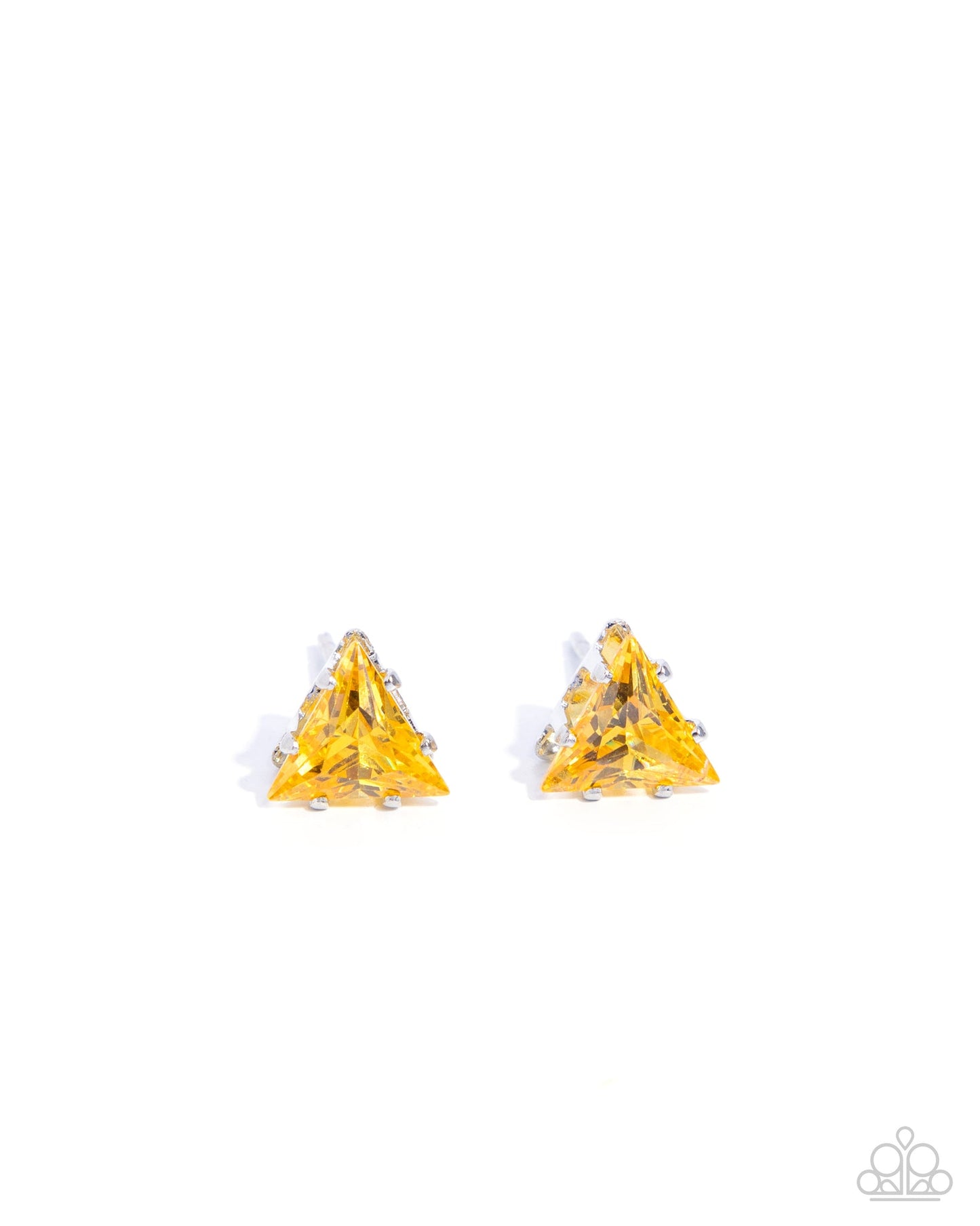 Triangular Twinkle Yellow Post Earrings