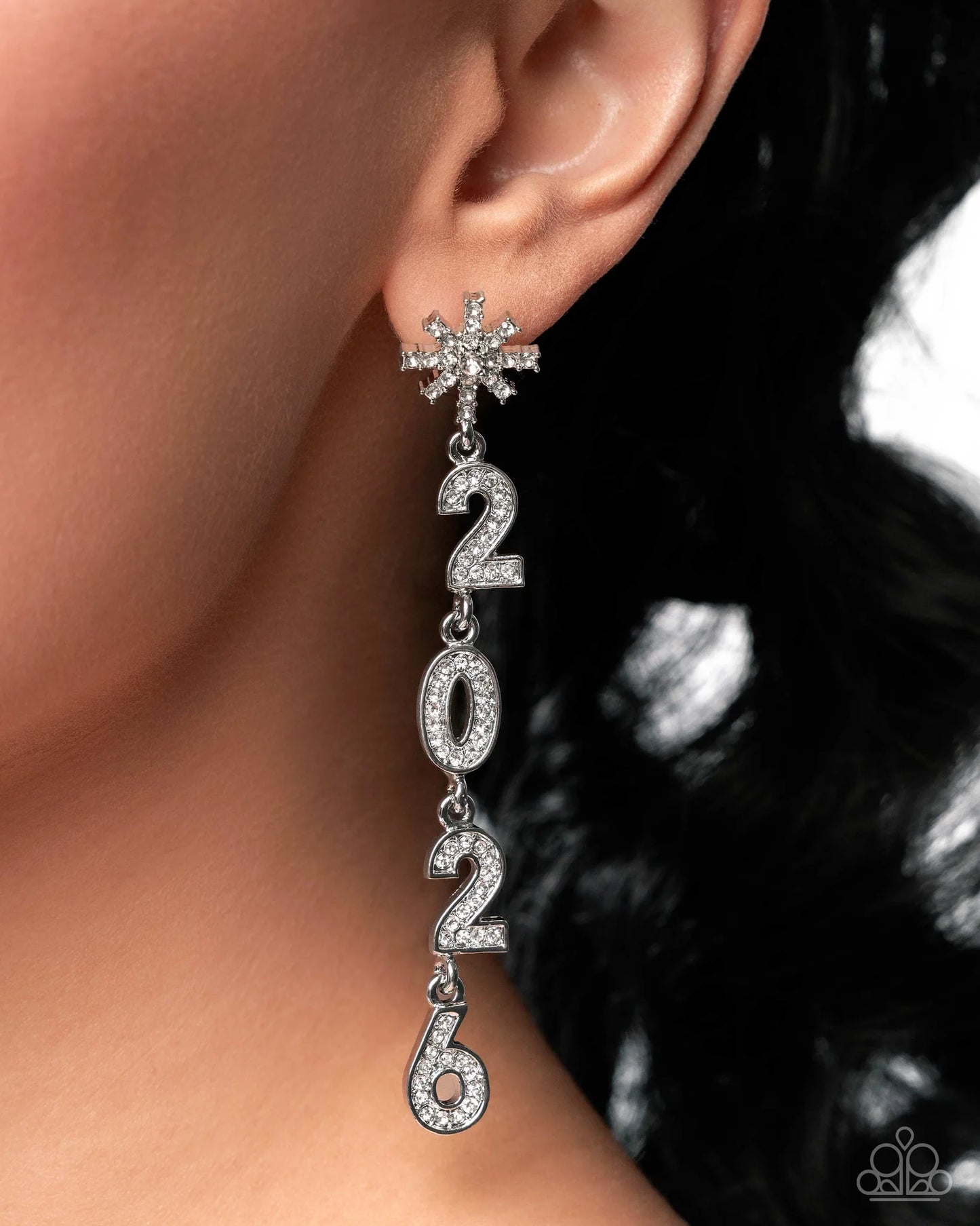 Ring In The Shimmer - White Post Earrings - LOP