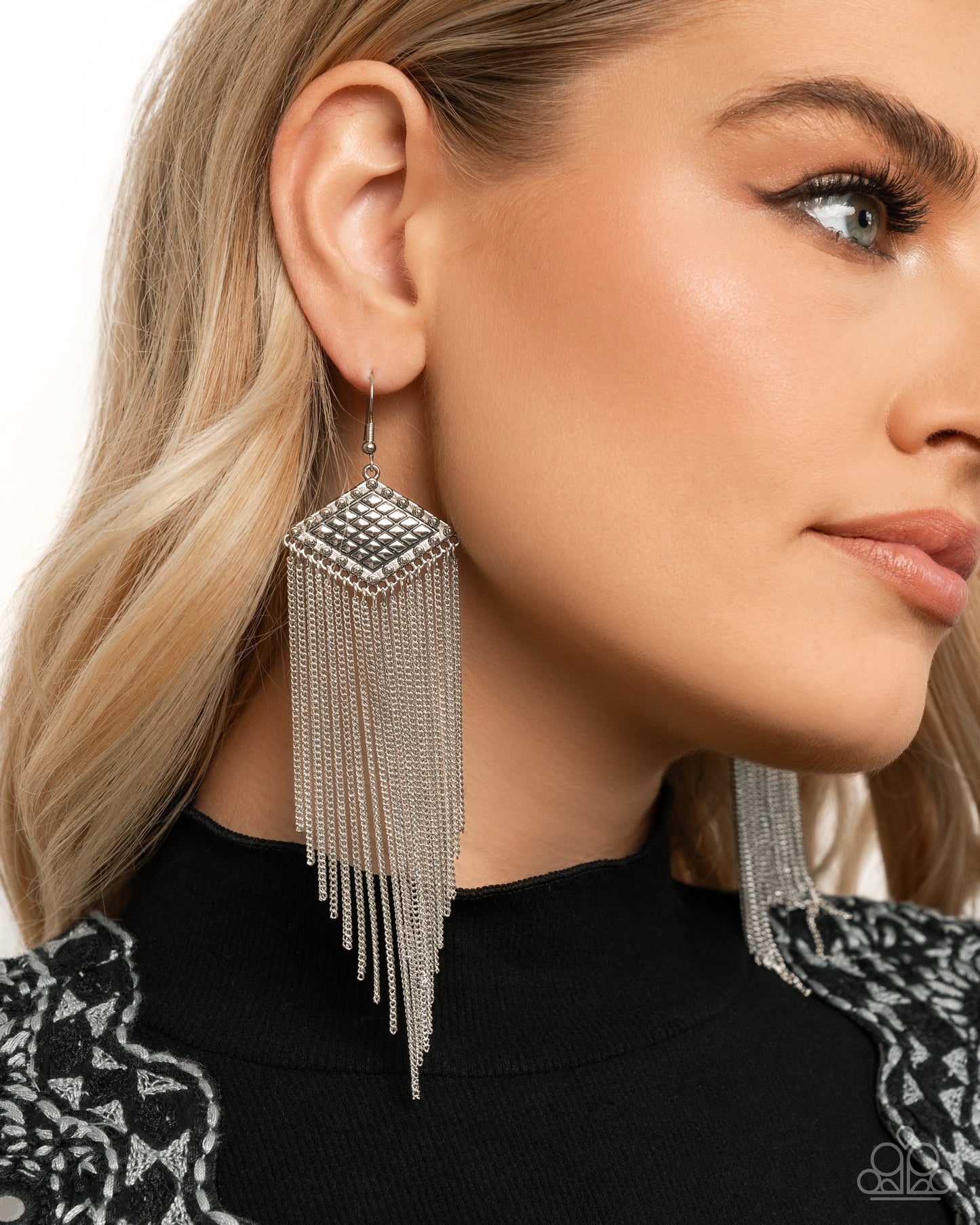 Forged Fringe Silver Earrings