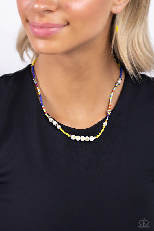 Happy to See You Yellow Necklace