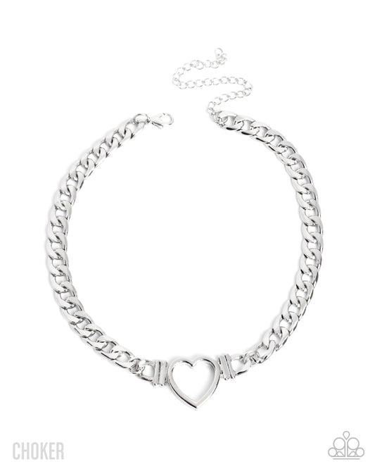 Heartfelt Hunch Silver Choker