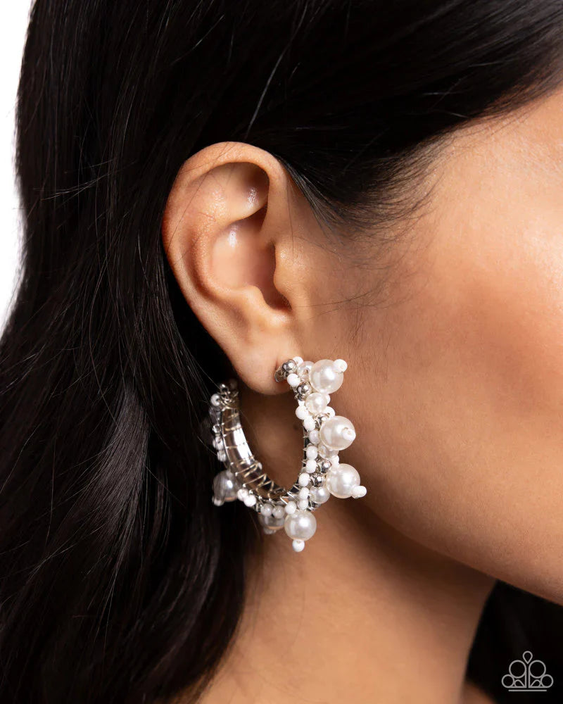 Elite Expense White Earring