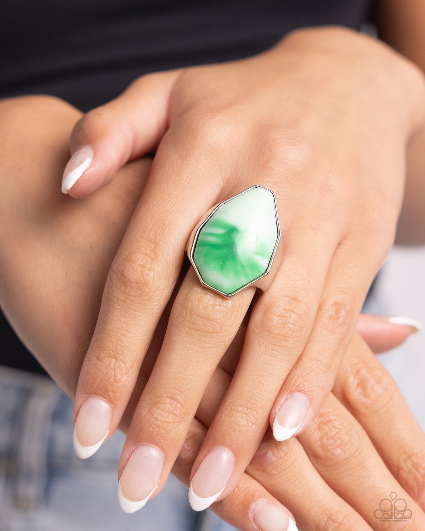 Never Say TIE DYE Green Ring