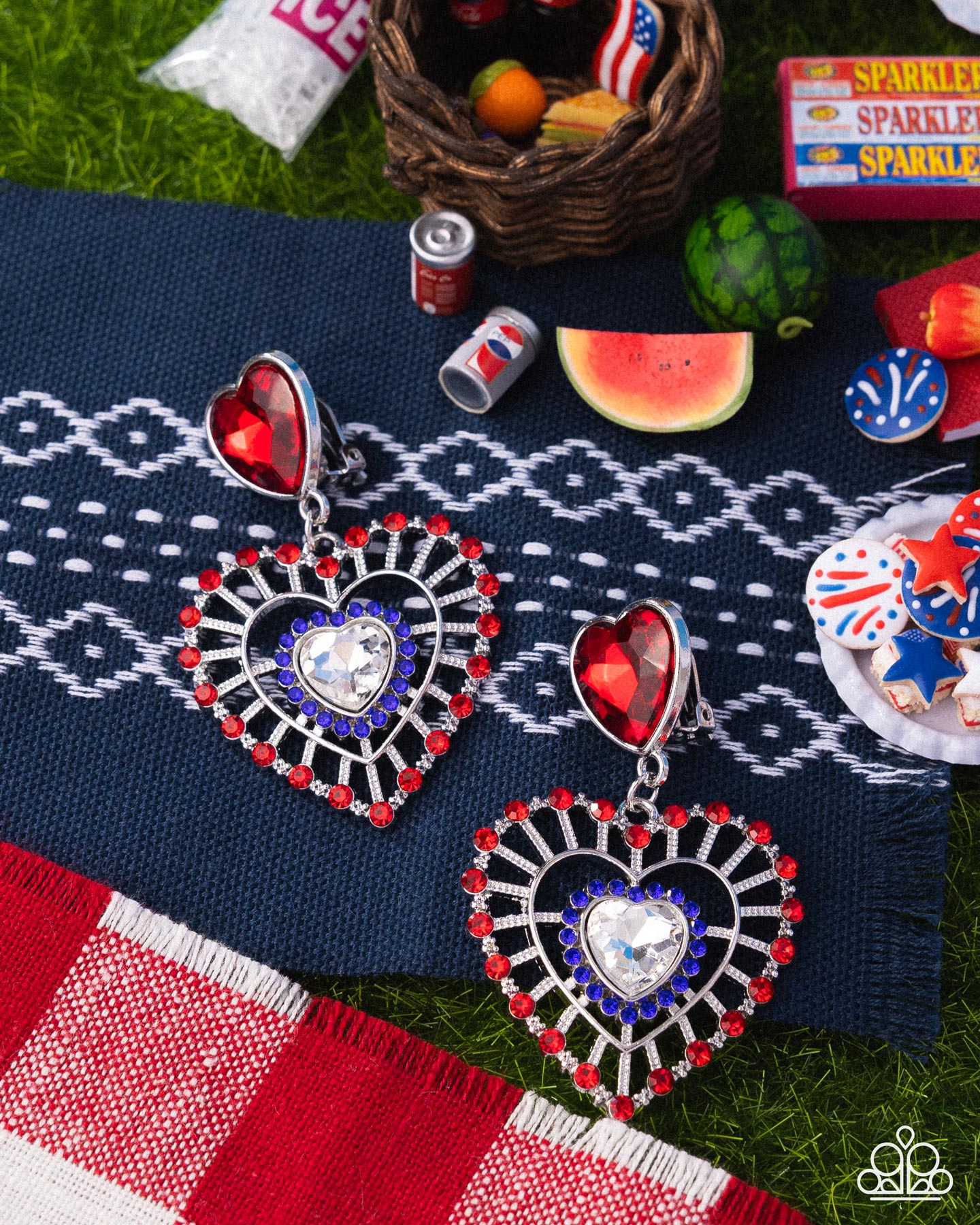 Patriotic Pattern - Multi Clip-On Earrings
