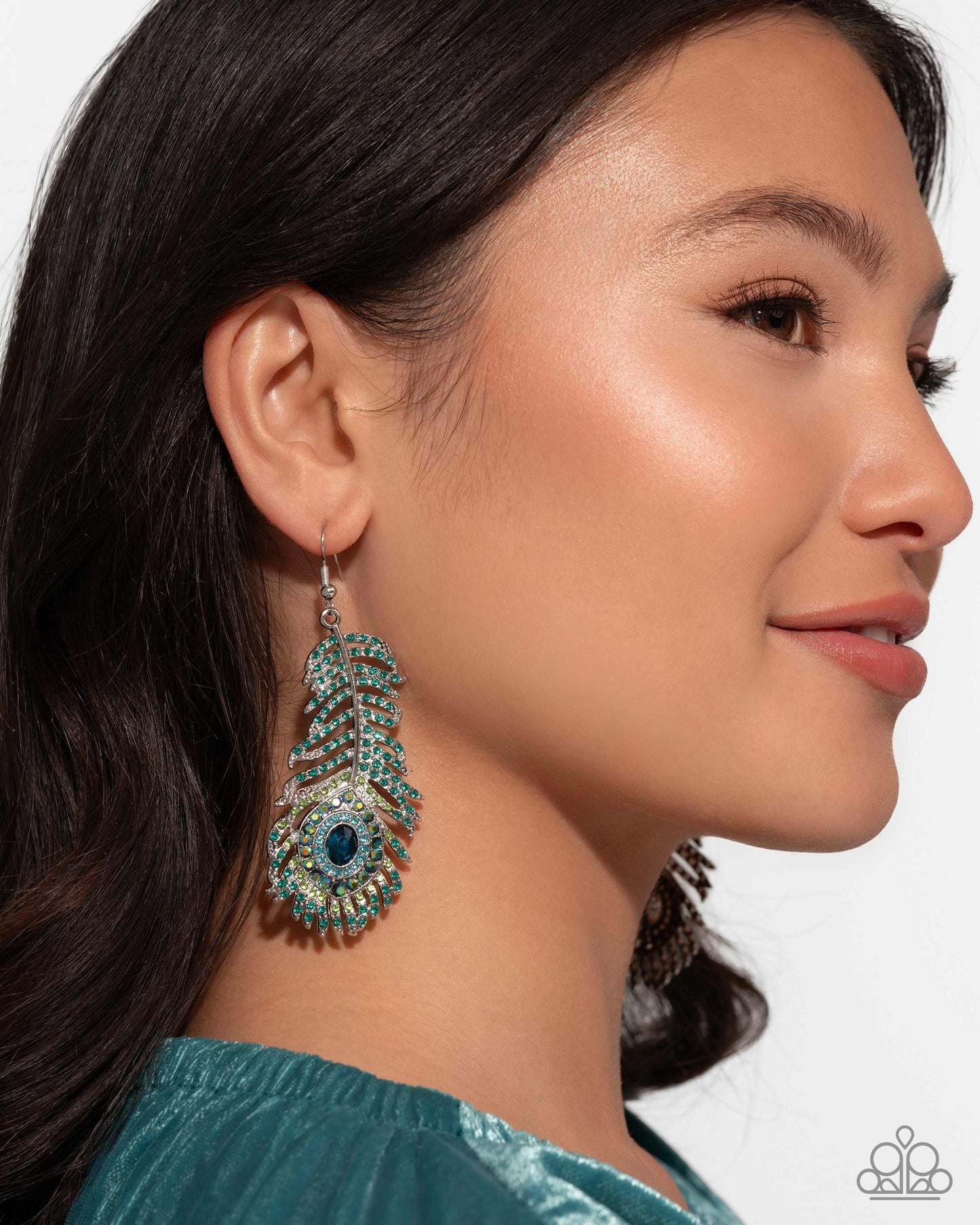 Prized Peacock - Green Earrings - LOP