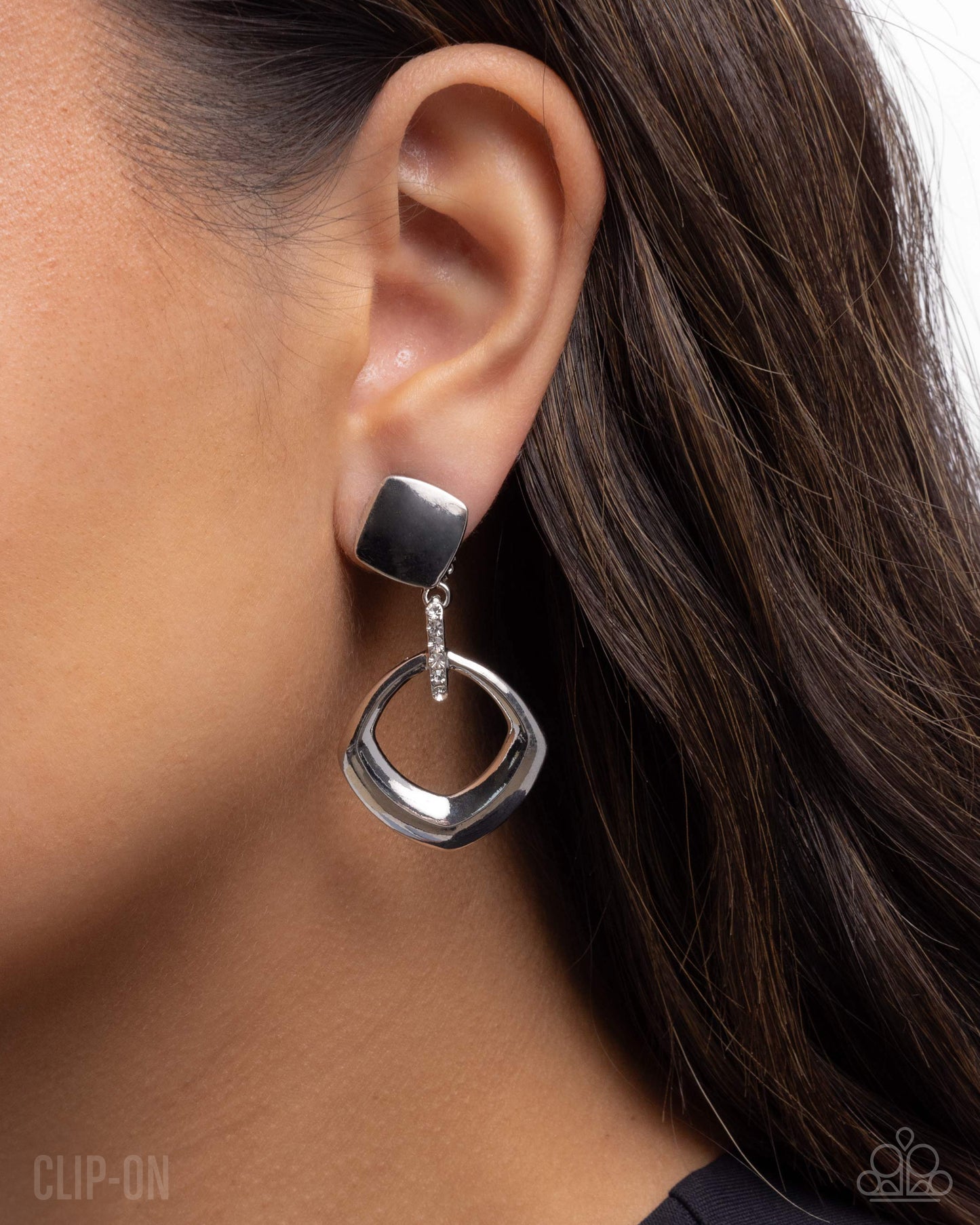 Square Shopaholic - Clip-On Earrings