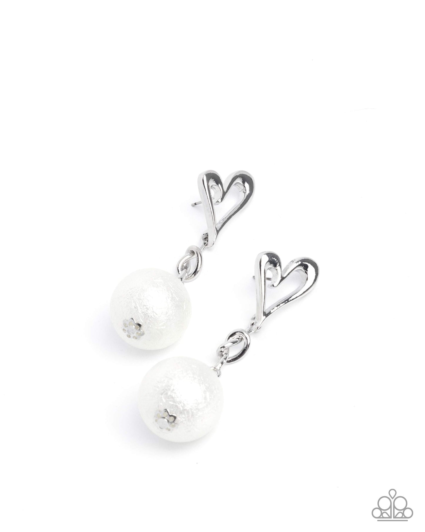 Sweetheart Sphere White Earrings