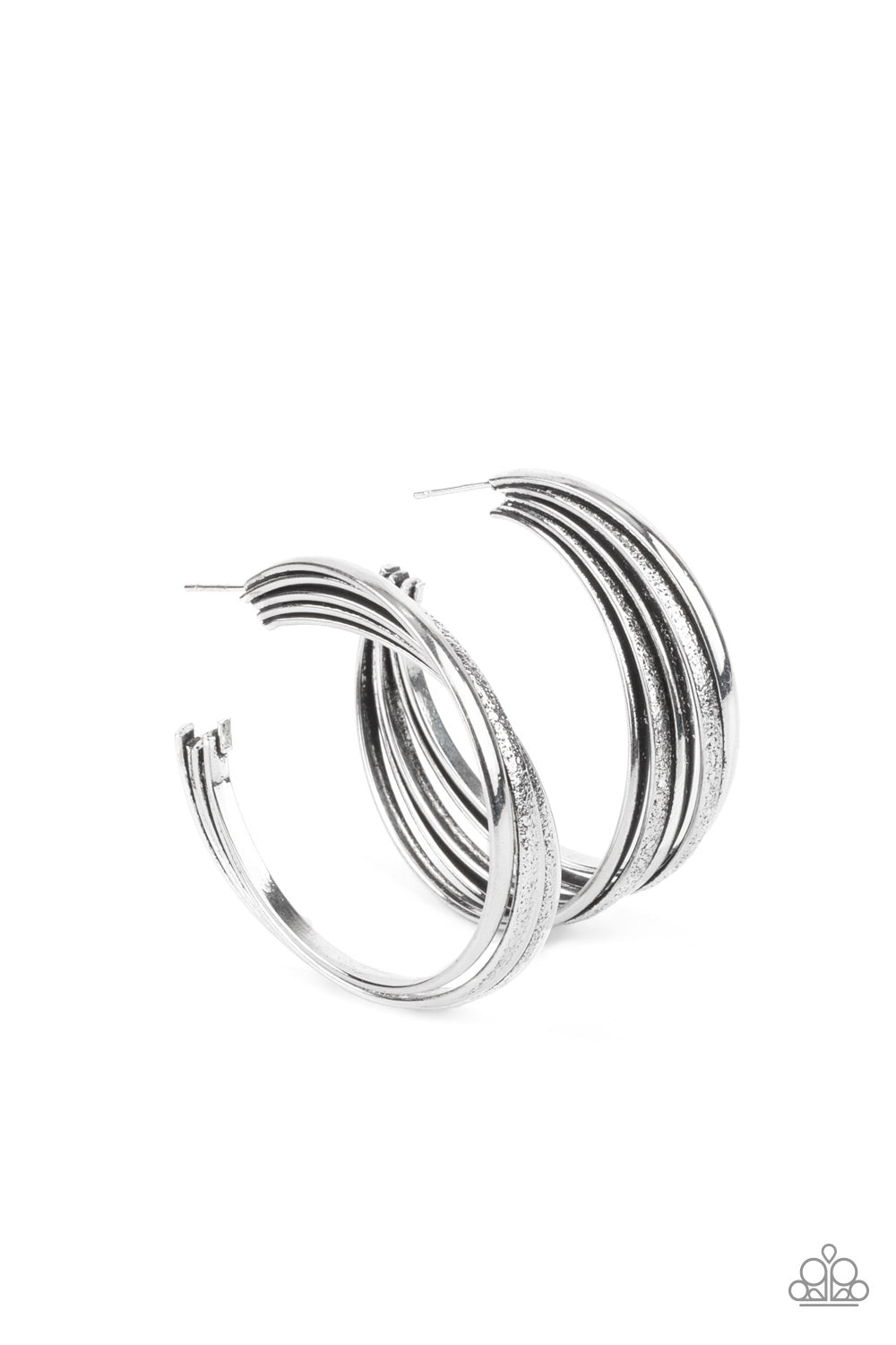 In Sync Silver Hoop Earrings