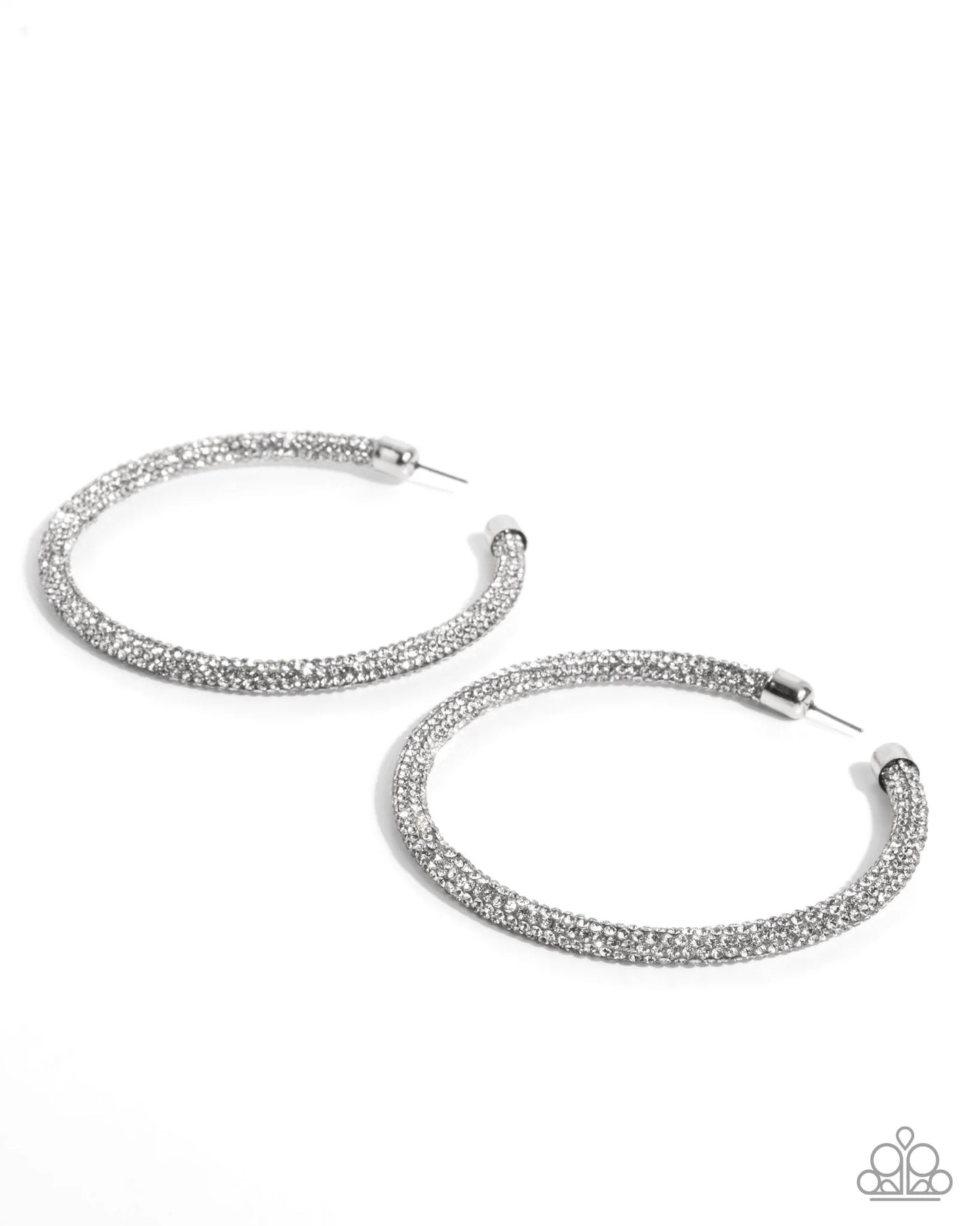 Classy Condition - White Hoop Earrings