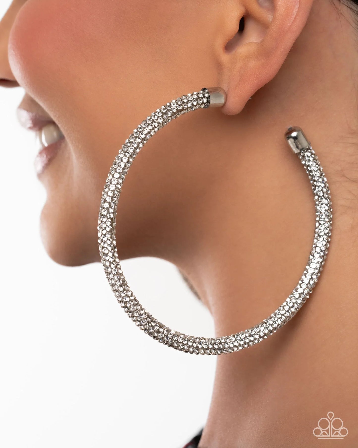 Classy Condition - White Hoop Earrings