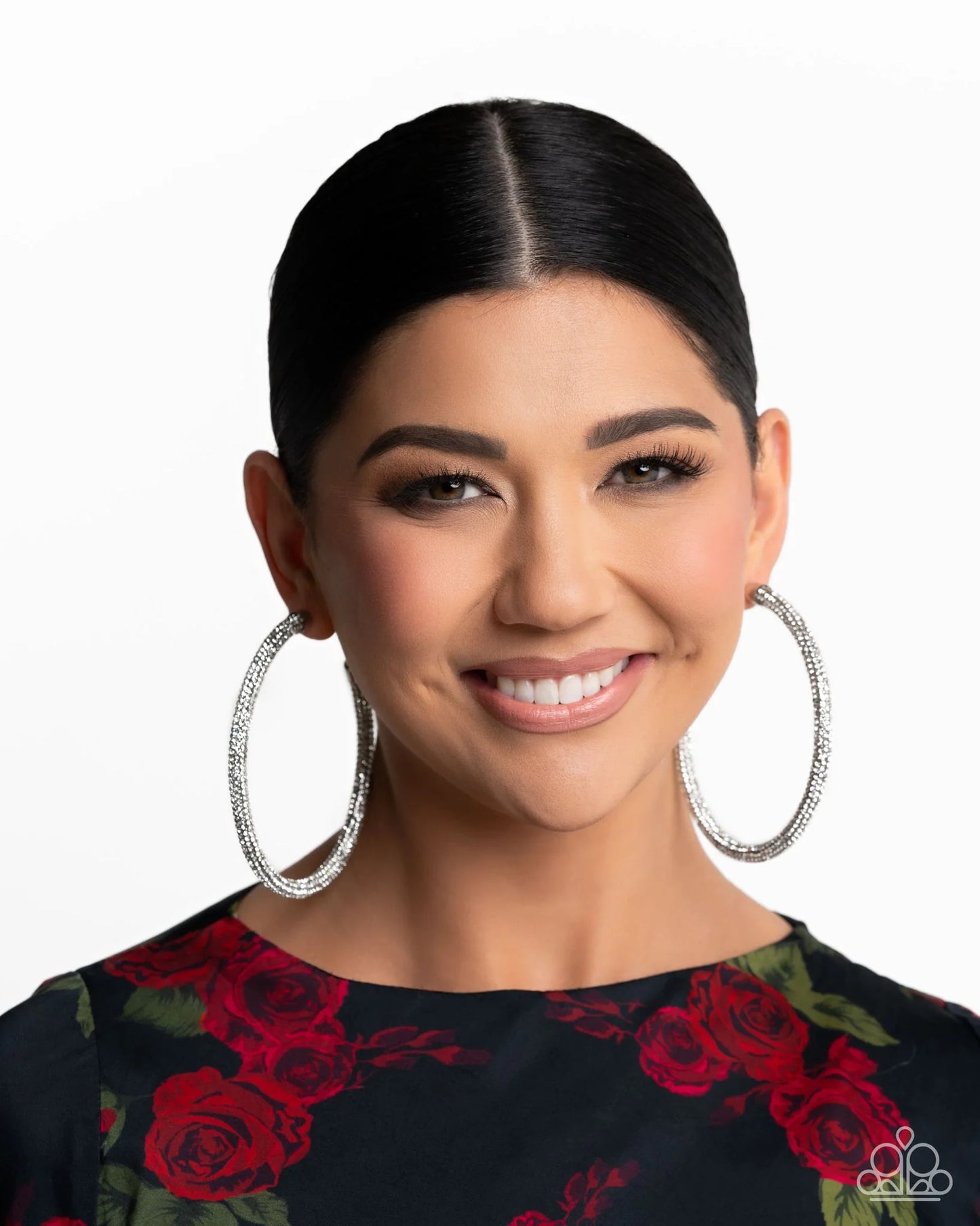 Classy Condition - White Hoop Earrings