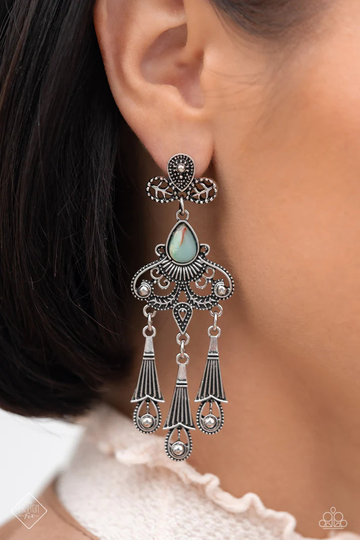 Revered Rustic - Blue Earrings - Fashion Fix