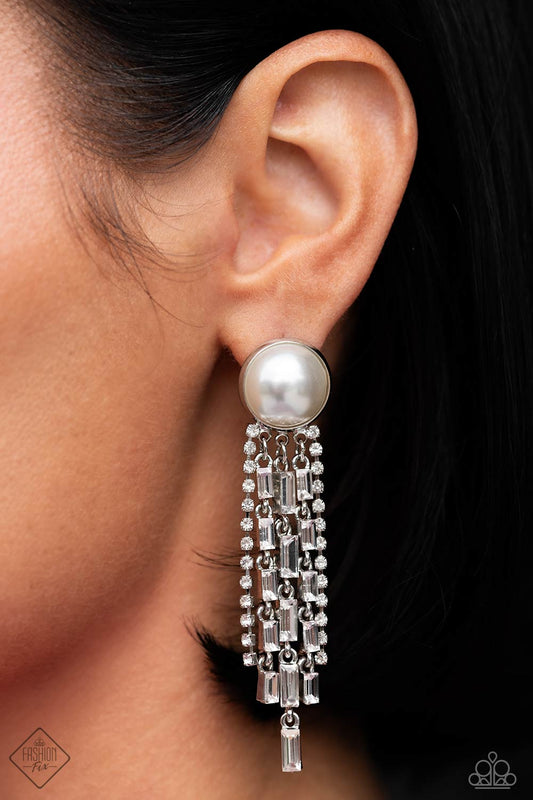 Genuinely Gatsby - White Earrings - Fashion Fix