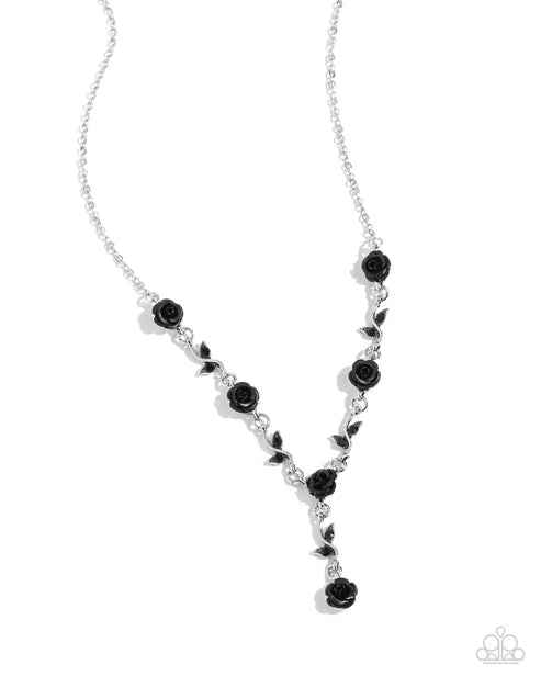 Rose Without Saying Black Necklace