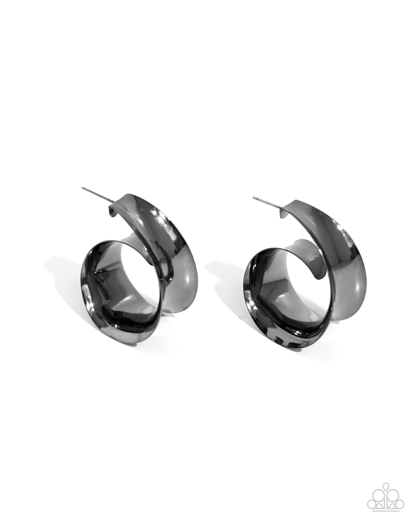 Curly Cadence - Black Hoop Earrings