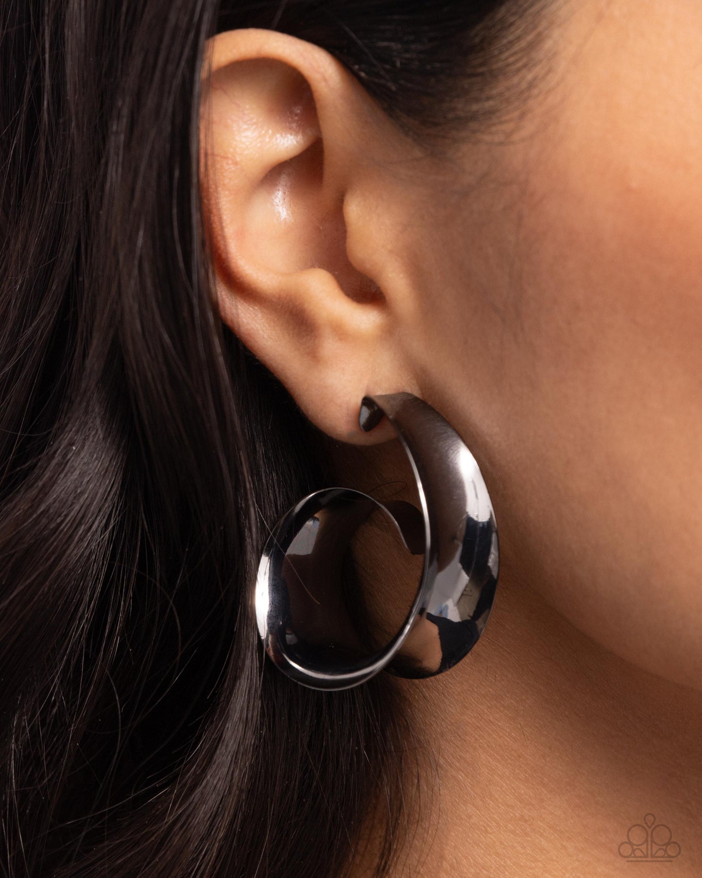 Curly Cadence - Black Hoop Earrings