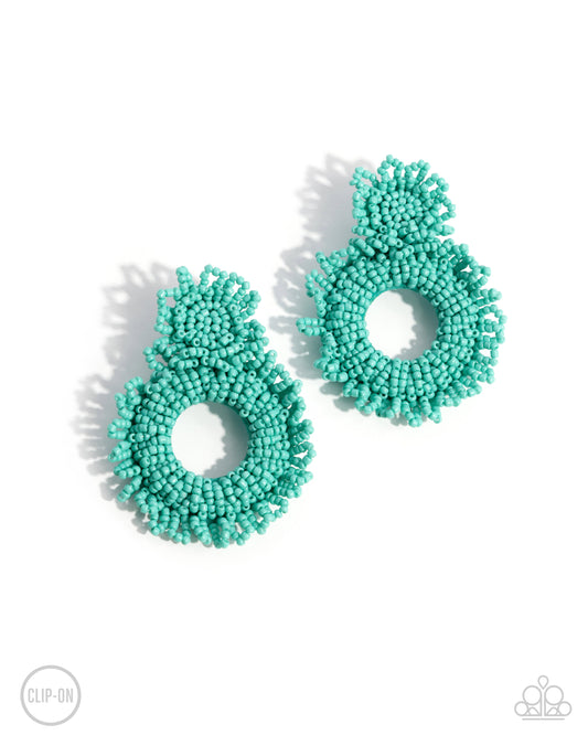 Explosive Energy - Blue - Clip-On Earrings
