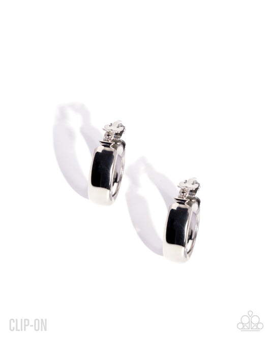 Sleek Spell - Silver - Clip On Earrings
