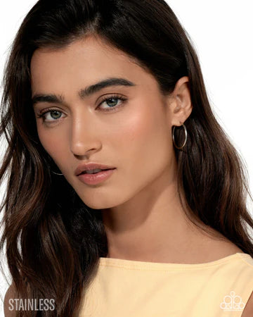 Surmounting Sheen Stainless Steel Silver Earrings - LOP