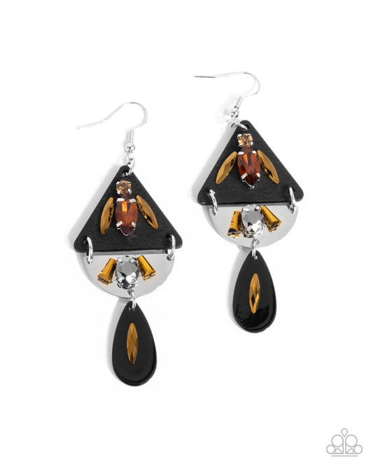 Abstract Articulation Black Earrings