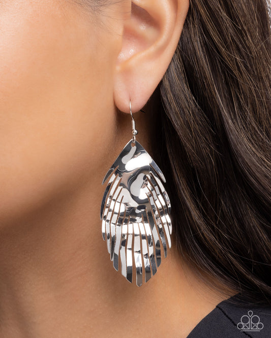 Acutely Abstract Silver Earrings