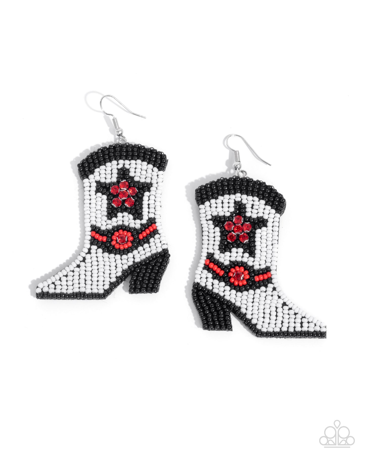 Beaded Boot - White Earrings