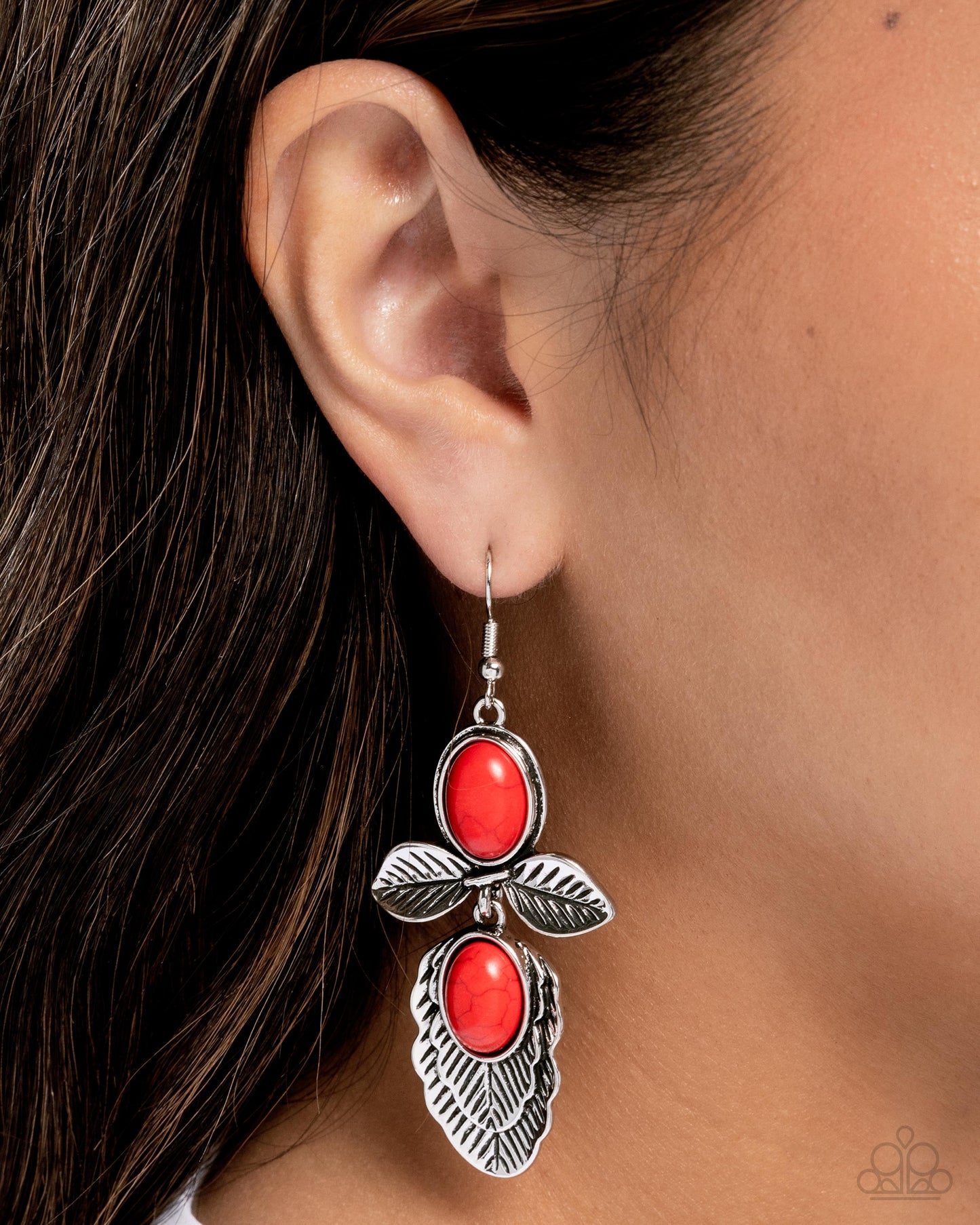 Blooming Bevy Red Earrings