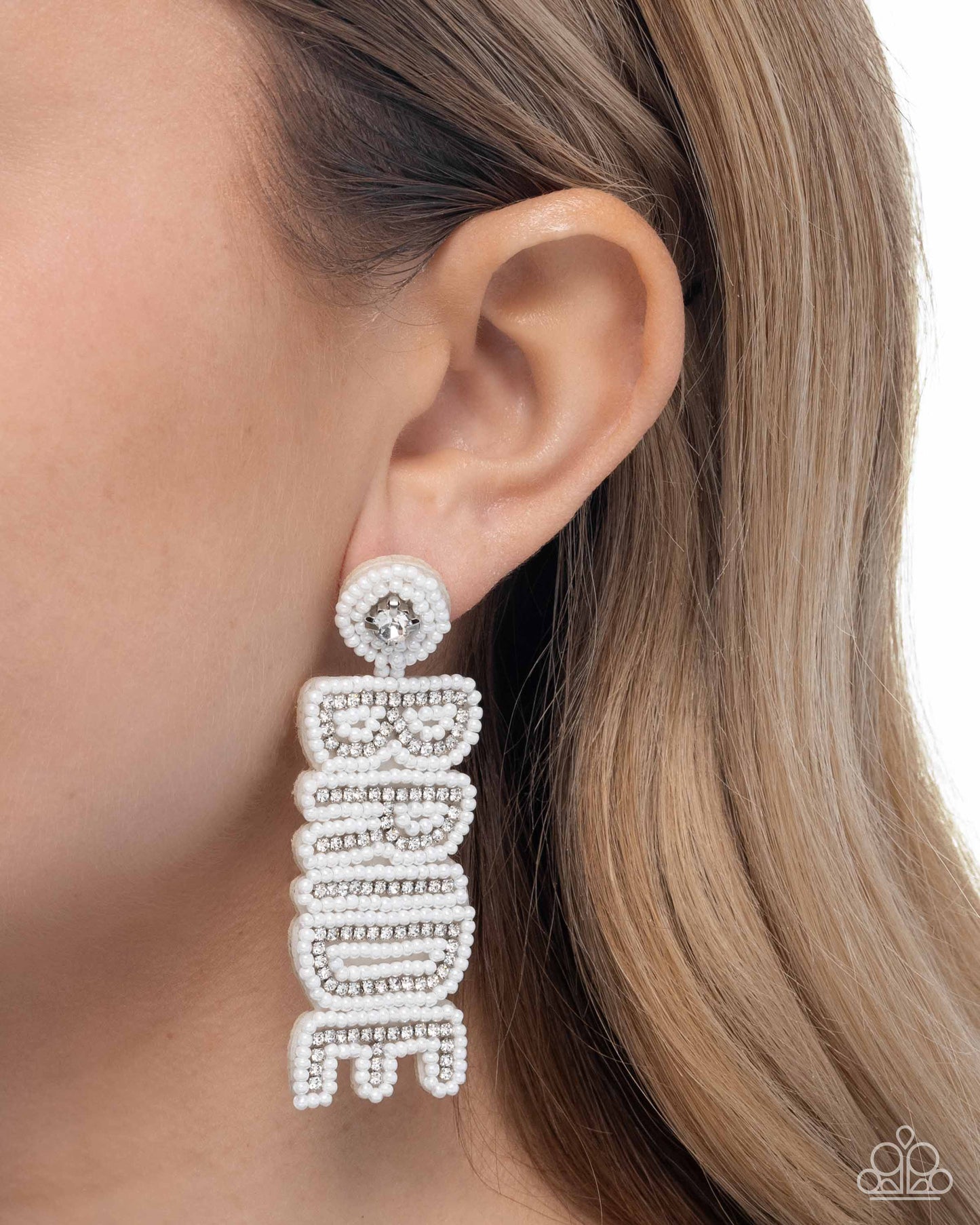 Bridal Beading - White Earrings