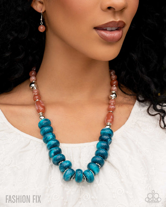 Bubbly Broadcast - Blue Necklace - Fashion Fix