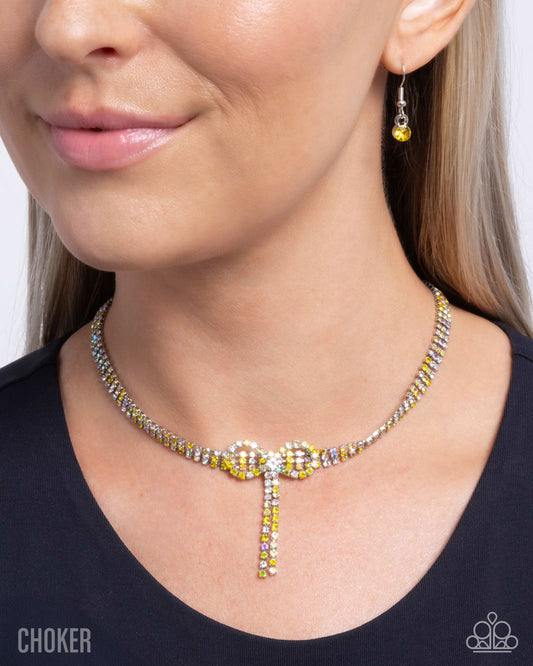 Buckingham Bow Yellow Choker