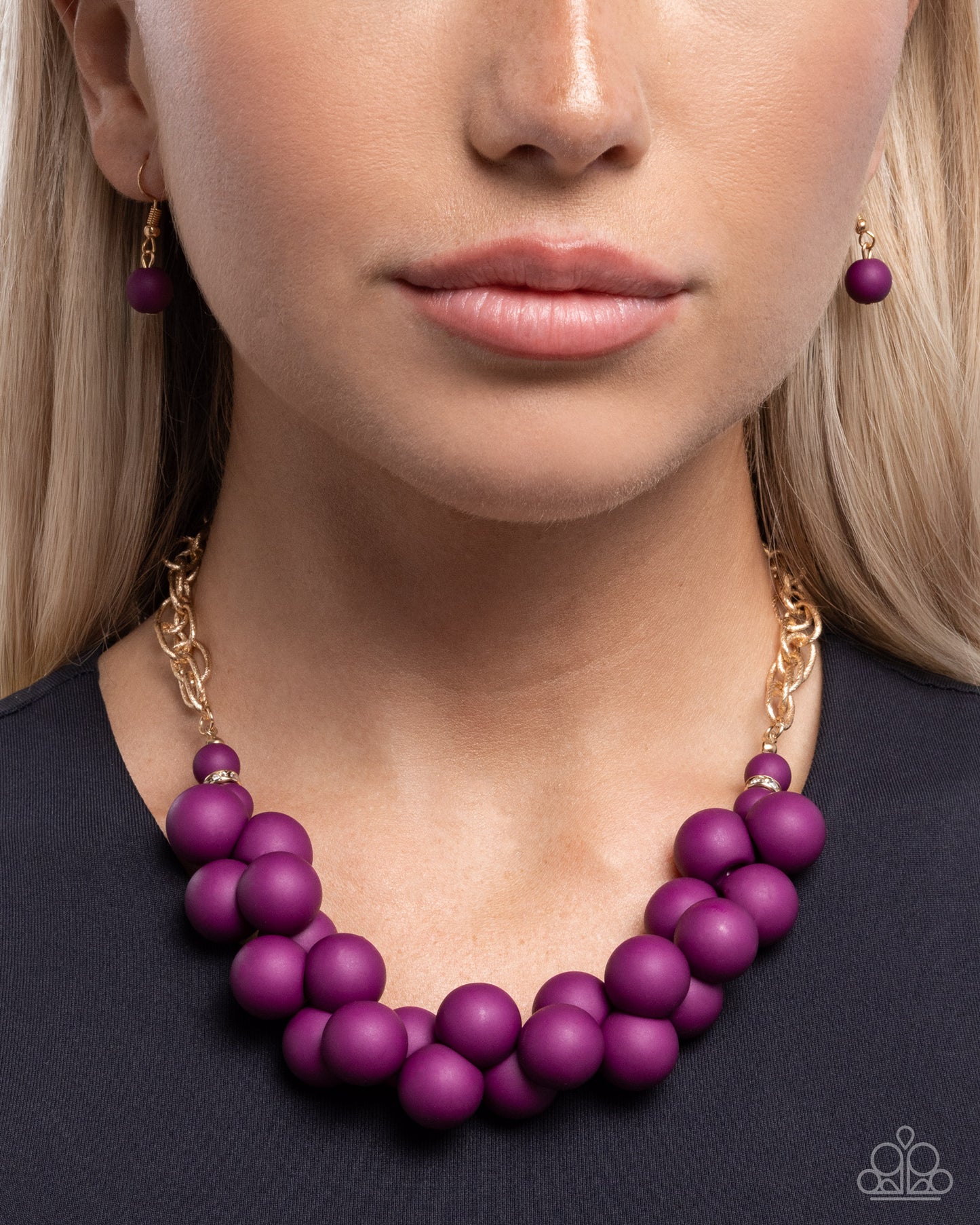 Clustered Court Purple Necklace