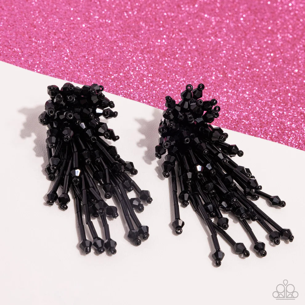 Congratulatory Charm Black Earring - LOP