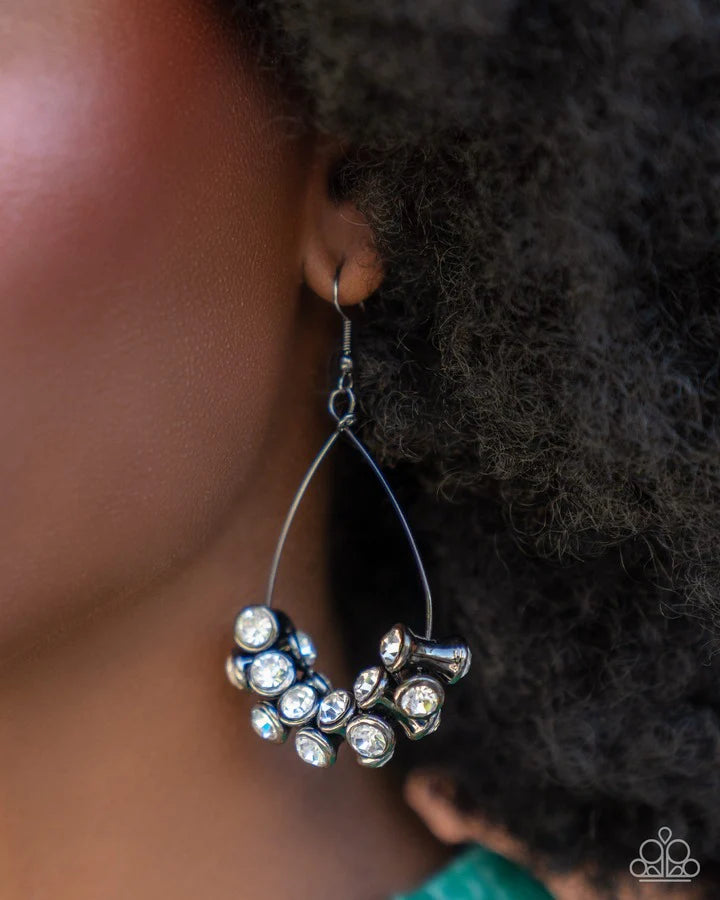 Courageous Chandelier Black Earrings