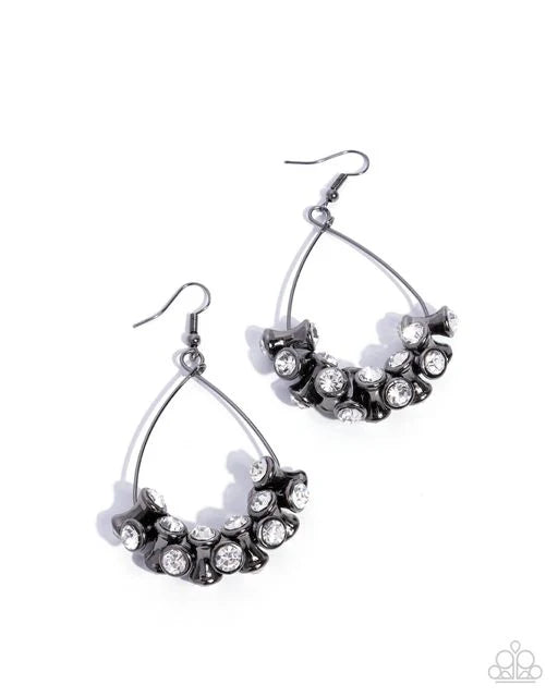 Courageous Chandelier Black Earrings