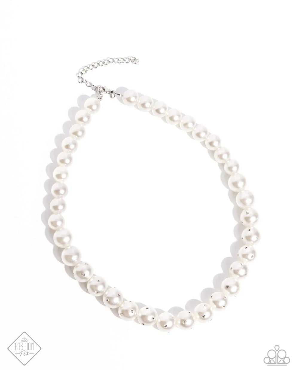 Dashing Definition - White Necklace - Fashion Fix