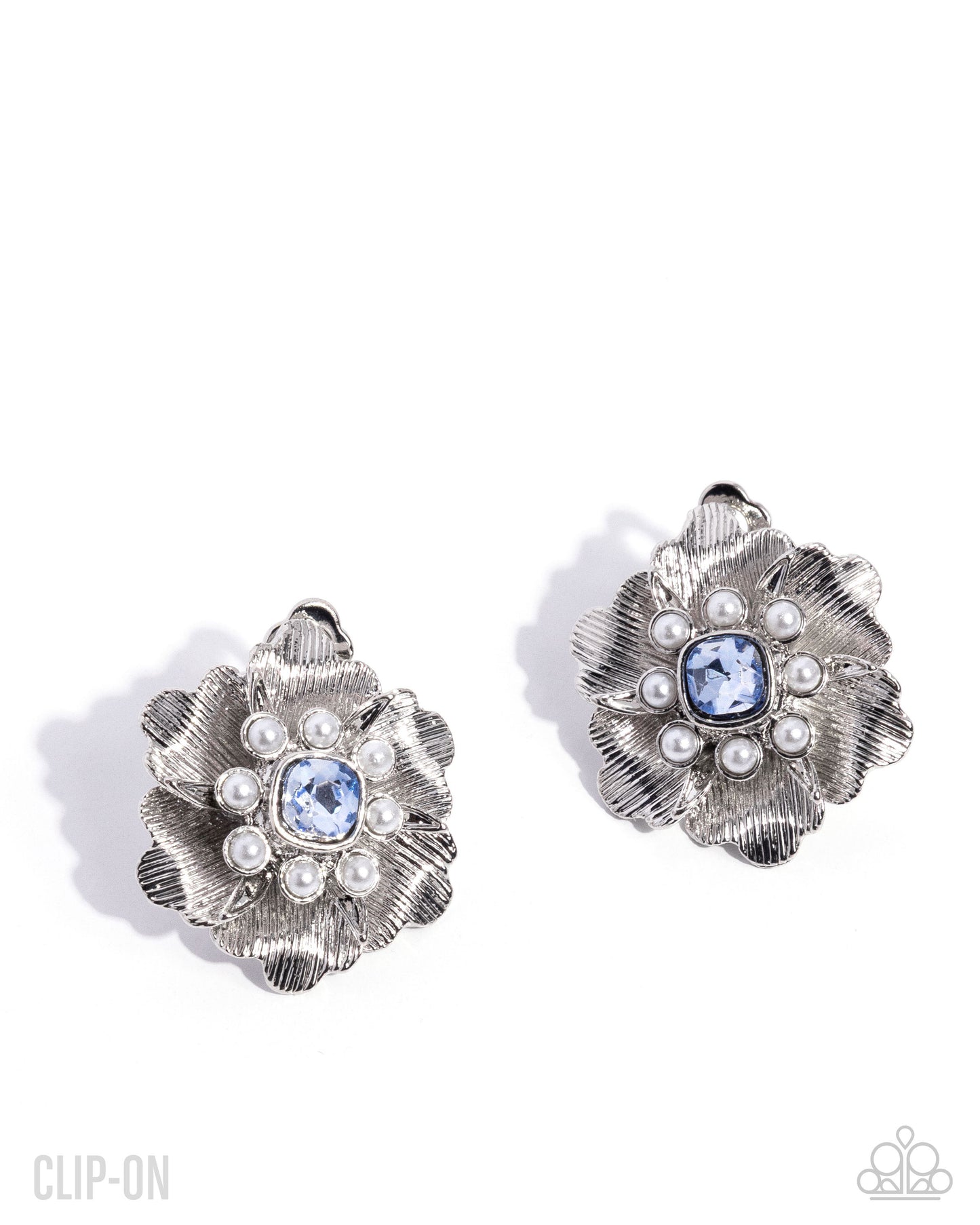 Devoted Dazzle - Blue Clip-On Earring