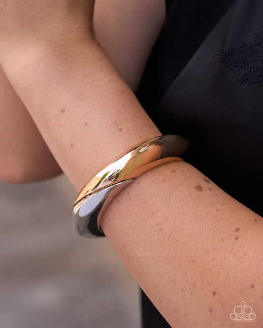 Dramatic Dialogue - Silver and Gold Bracelet