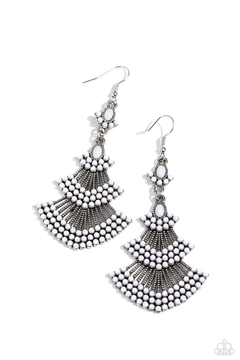 Eastern Expression White Earring