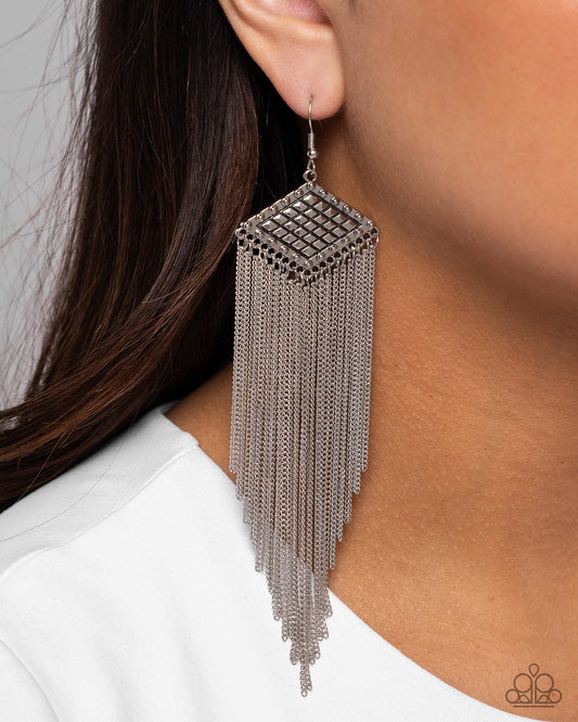 Forged Fringe Silver Earrings
