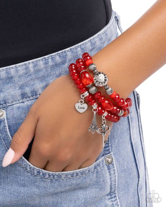 French Chic Red Bracelet