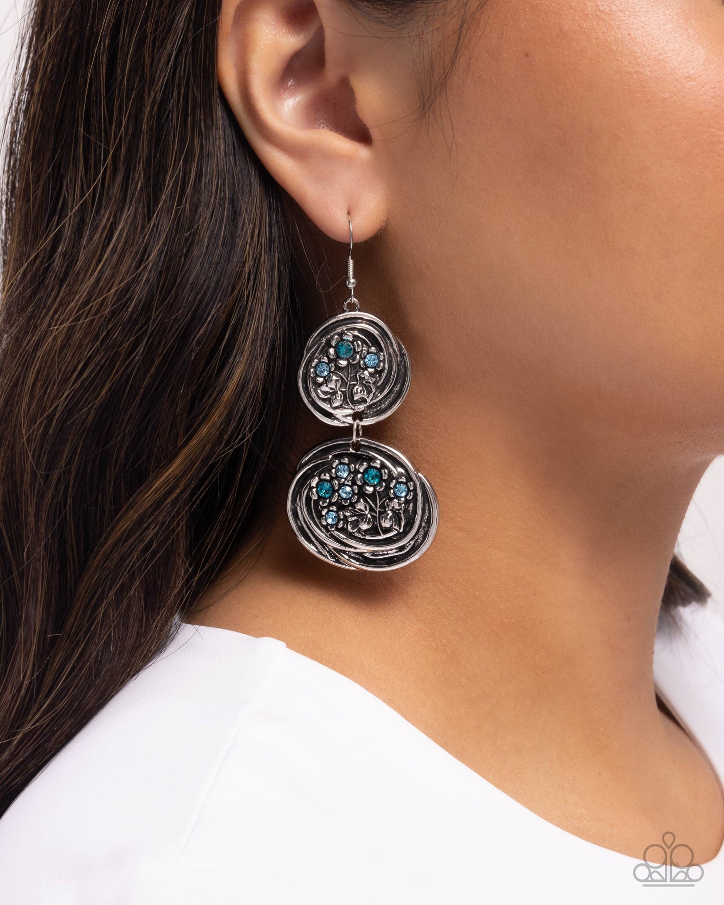 Garden Pavement Blue Earrings