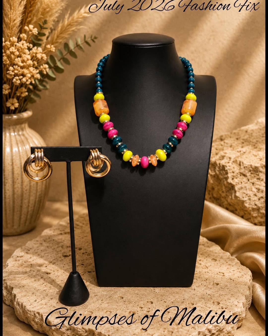 Glimpses of Malibu - Earrings and Necklace July Fashion Fix Set