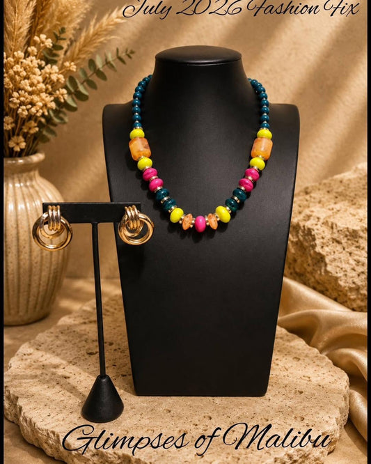 Glimpses of Malibu - Earrings and Necklace July Fashion Fix Set