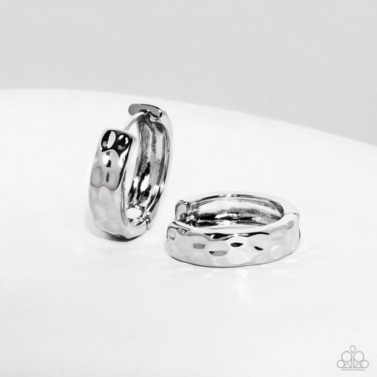 Hammered Hyperaware - Silver Earring