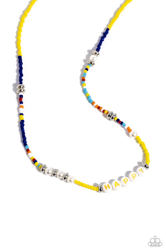 Happy to See You Yellow Necklace