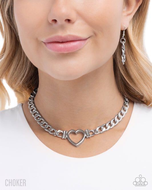 Heartfelt Hunch Silver Choker