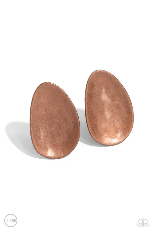 In PLAINS Sight  Copper Clip-On Earrings